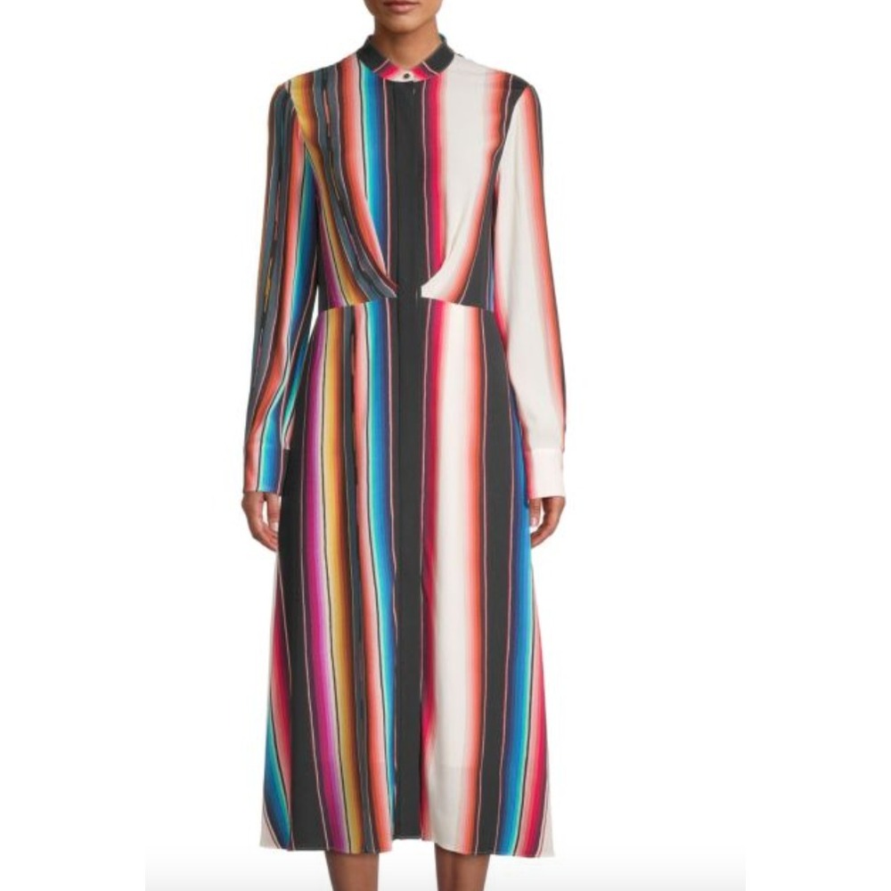 Kobi Halperin Steffi Striped Shirt Dress Southwestern multicolor M- small flaw